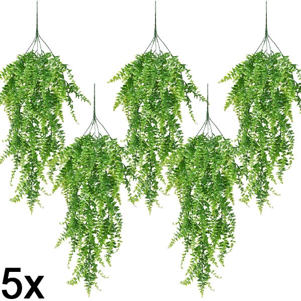 5x Ferigă artificială suspendată (80 cm) | FERNY