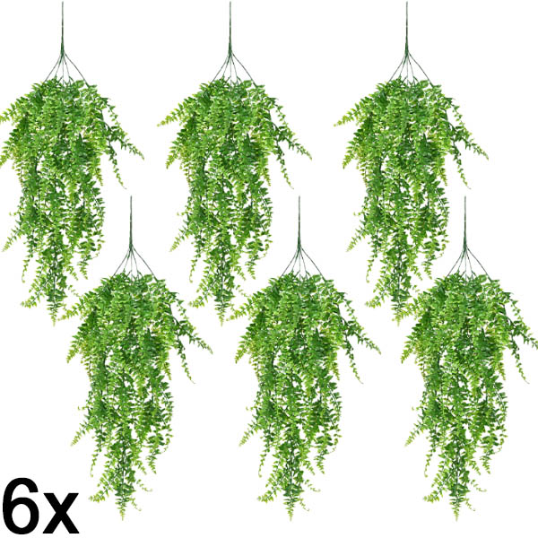 6x Ferigă artificială suspendată (80 cm) | FERNY